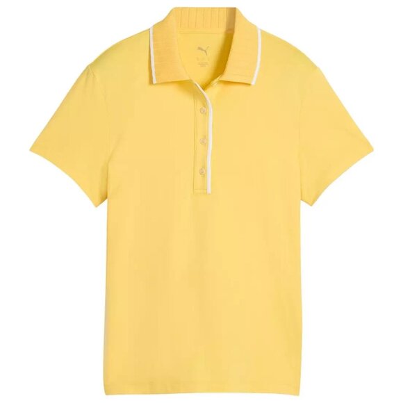 PUMA X Dani Dazey Women's CLOUDSPUN Bridges Golf Yellow Polo Size XS Preppy - Picture 1 of 5